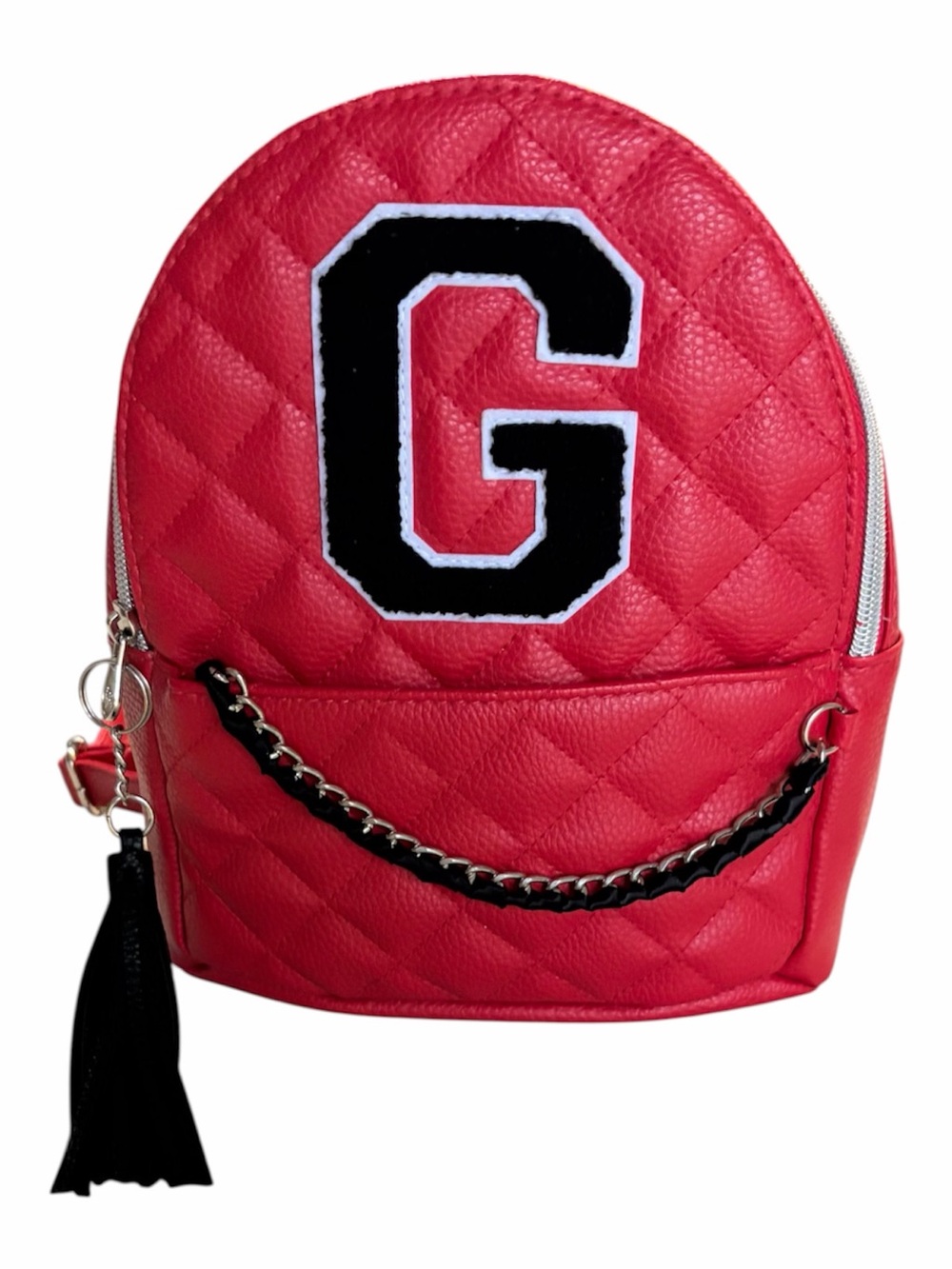 Justice Initial G Quilted Mini Backpack Ladybug Red Pre-owned